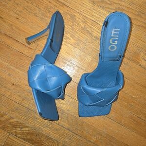 EGO Striking Blue Heeled Mules
